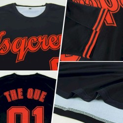 Custom Black Orange-Black Performance T-Shirt